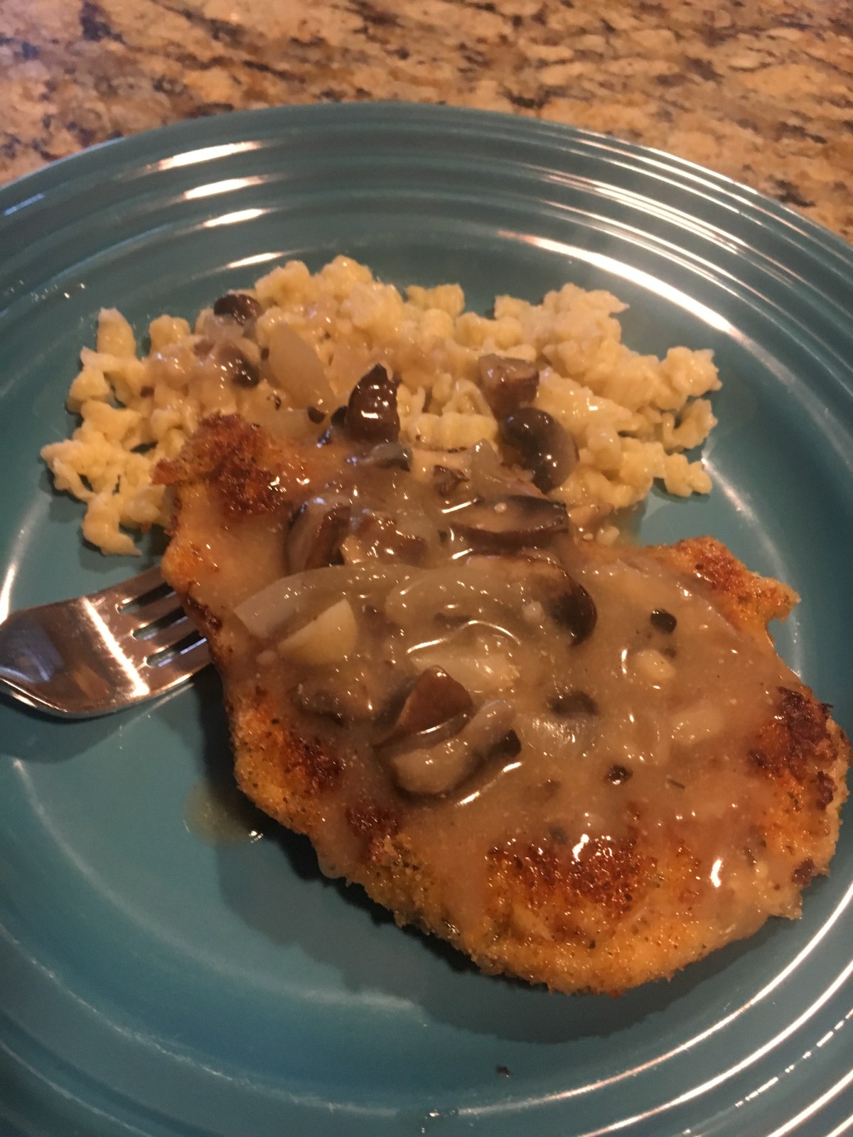 Chicken Schnitzel with Mushroom Gravy &&nbsp;Spaetzle